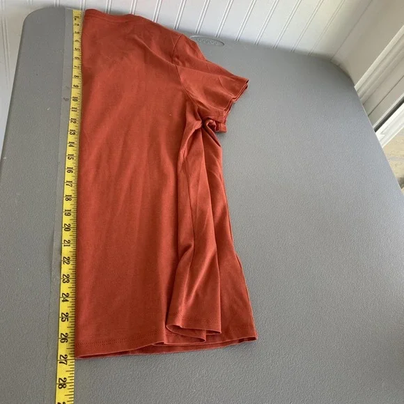 Quince Womens V-Neck Cotton Modal T Shirt Size L Burnt Sienna Capsule Minimalist - Picture 10 of 11